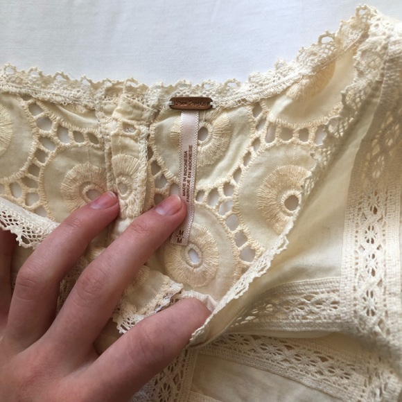 Free People Smocked Lace Top - Picture 2 of 2